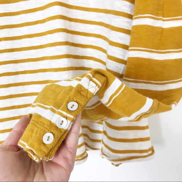 FREE PEOPLE We The Free Mix It Stripe Mustard Top - Picture 5 of 8